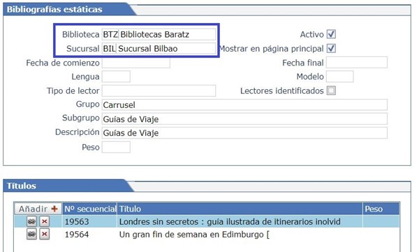 Asociar la bibliografía a mi sucursal en Absys