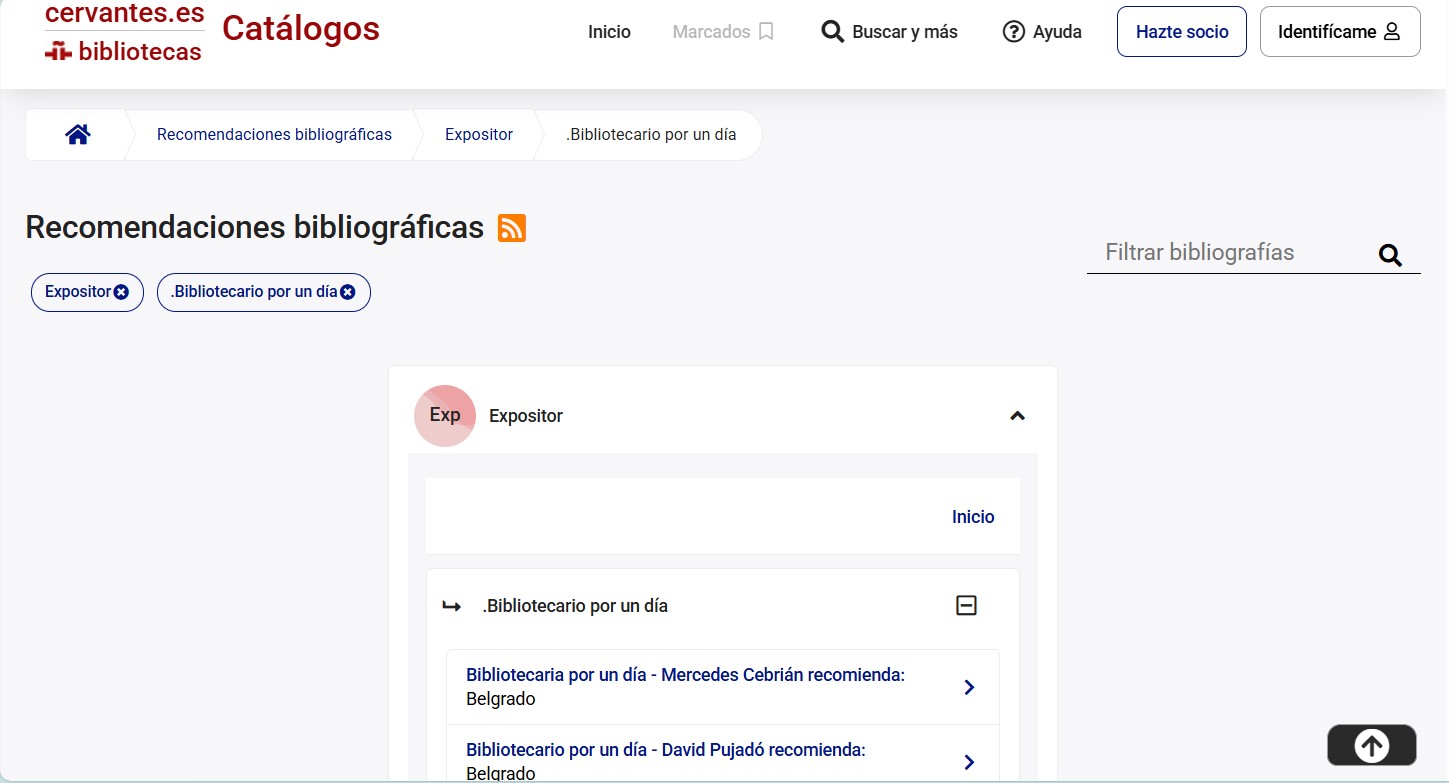 Enlaces directos a bibliografías y sus secciones en Absys 3