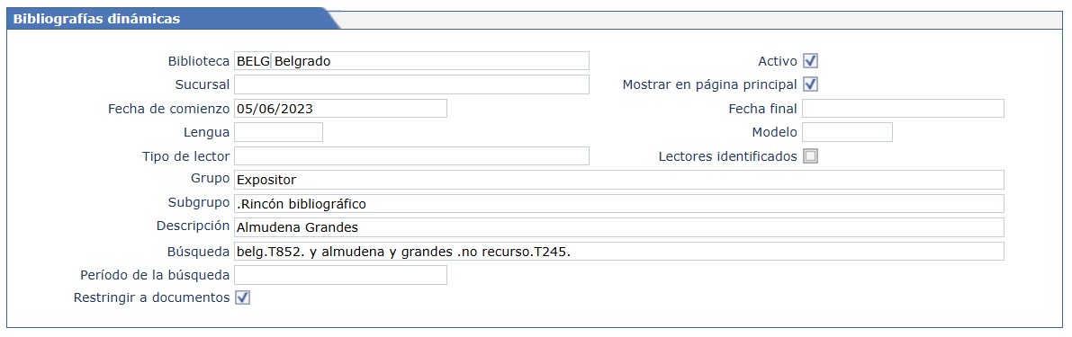 Enlaces directos a bibliografías y sus secciones en Absys 4