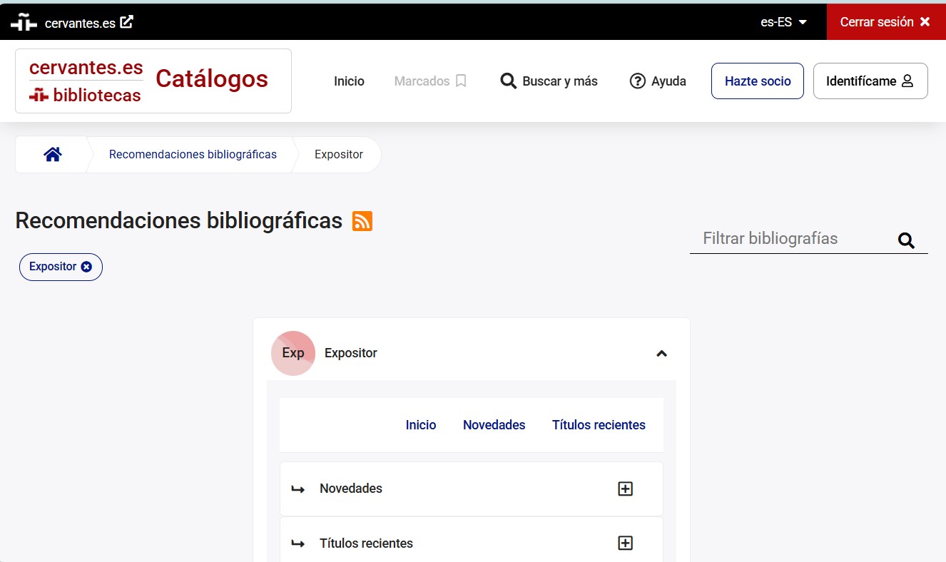 Enlaces directos a bibliografías y sus secciones en Absys